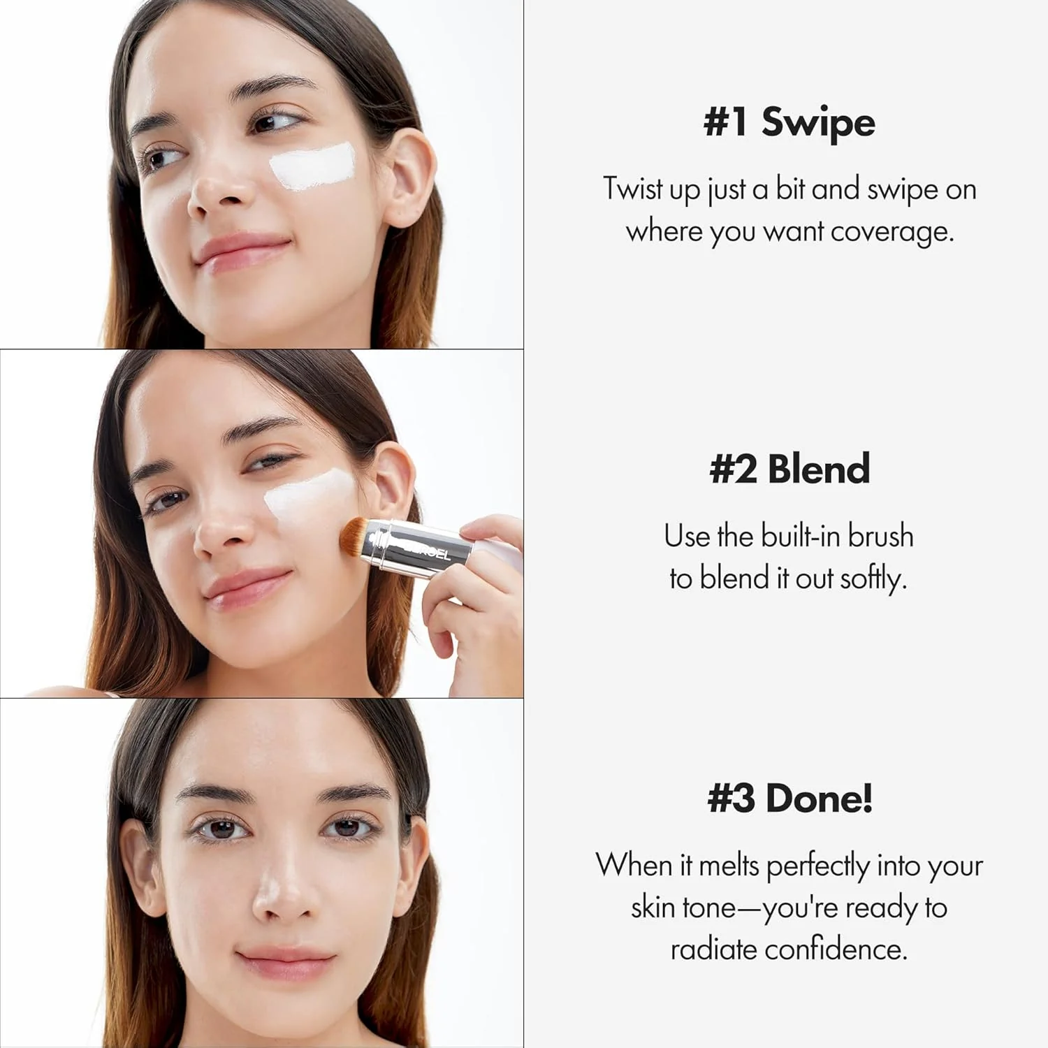 Korean Blanc Cover Cream Stick with Detachable Brush - Image 2
